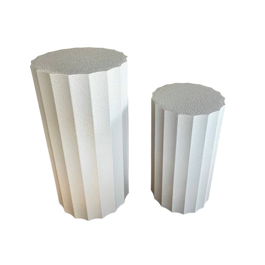 Zuil Art off white 2 stuks 20 x 51 + 34 x 66 cm