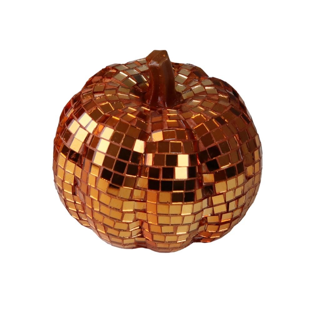 Pompoen glasmozaïek oranje 9.5 x 8.3 cm