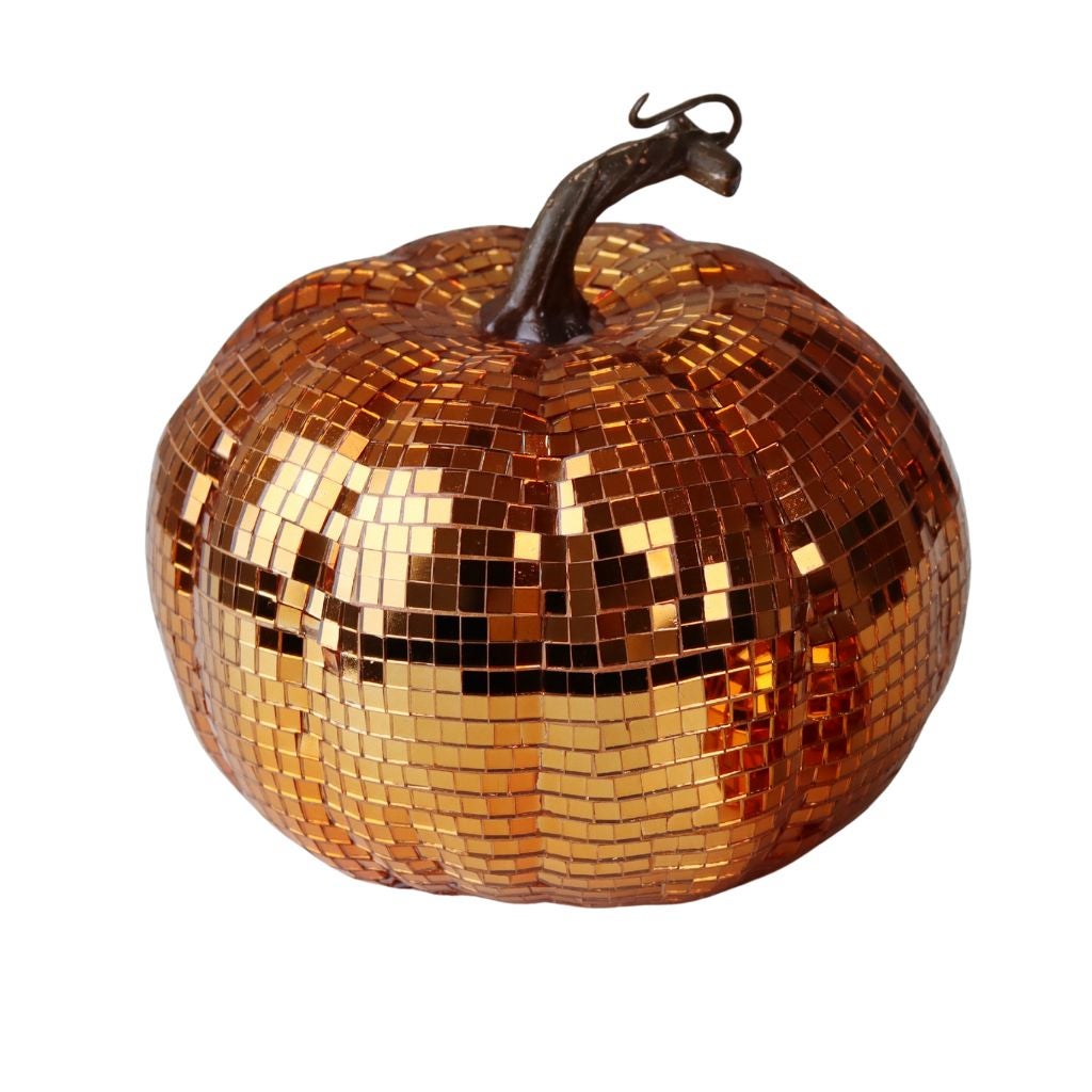 Pompoen glasmozaïek oranje 15.5 x 13.5 cm