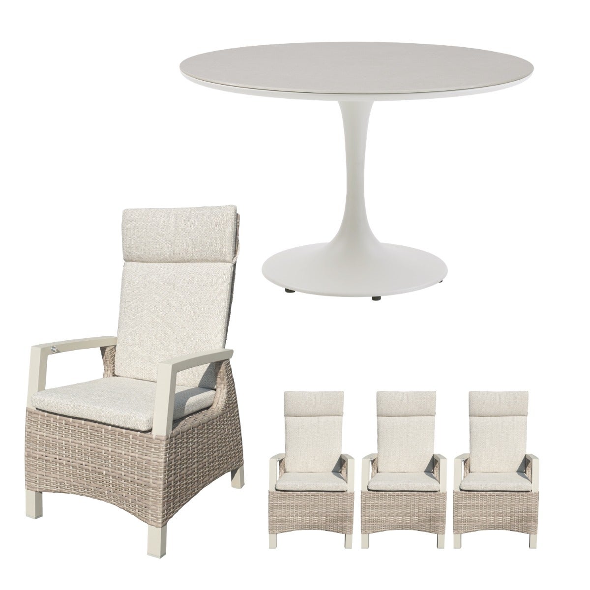 Royal Seasons Athene ronde dining set 4 personen