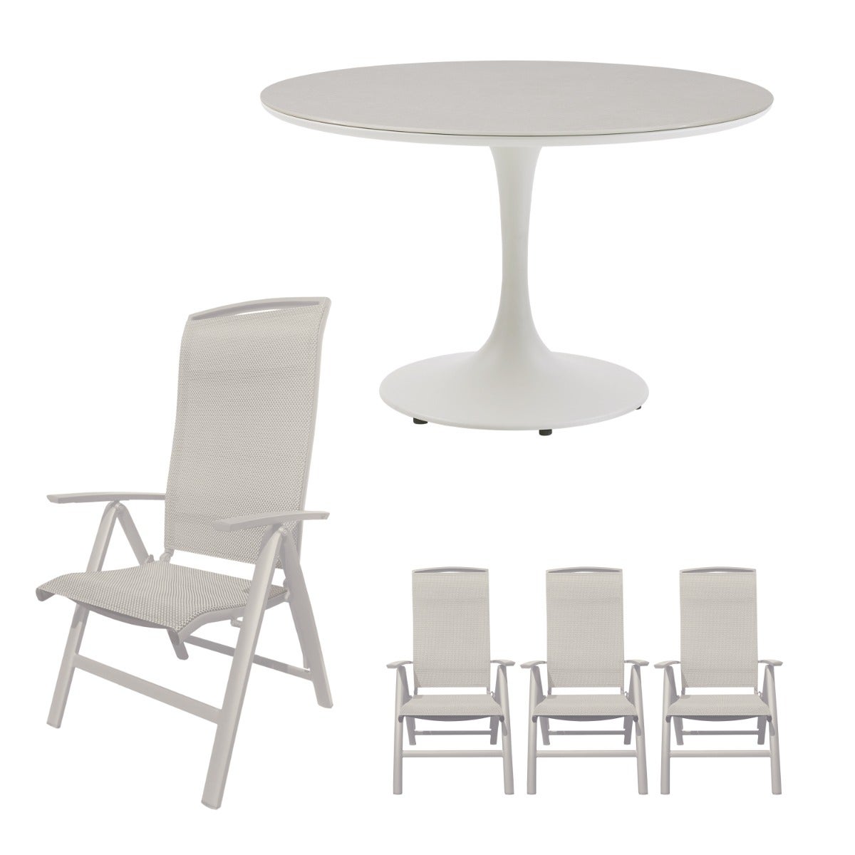 Royal Seasons La Palma ronde dining set zand 4 personen