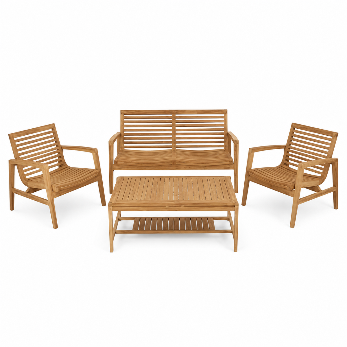 Timber Loungeset 4-zits Leeds Hout