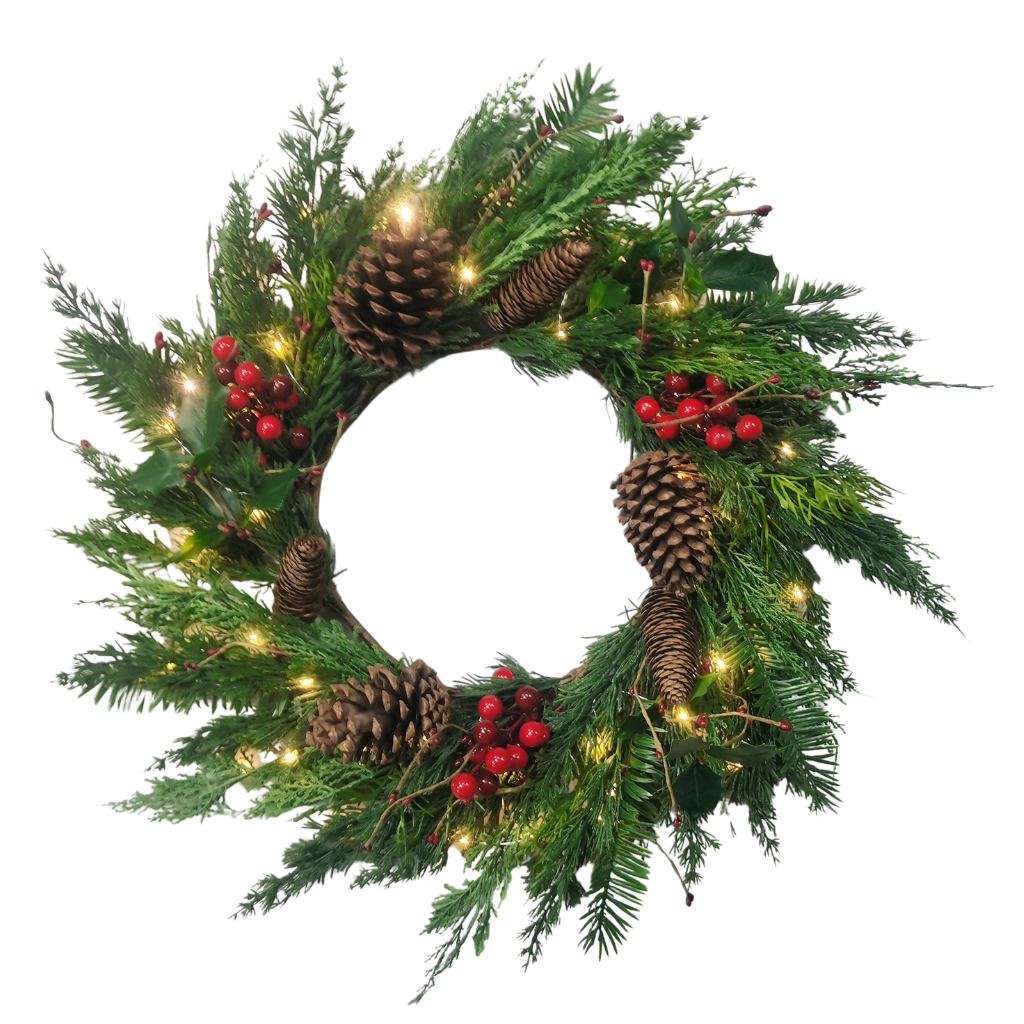 Deco krans red berries 50 cm