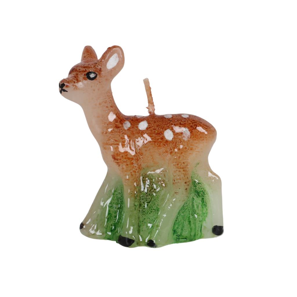 Kaars hert bruin 8.5 x 7 cm