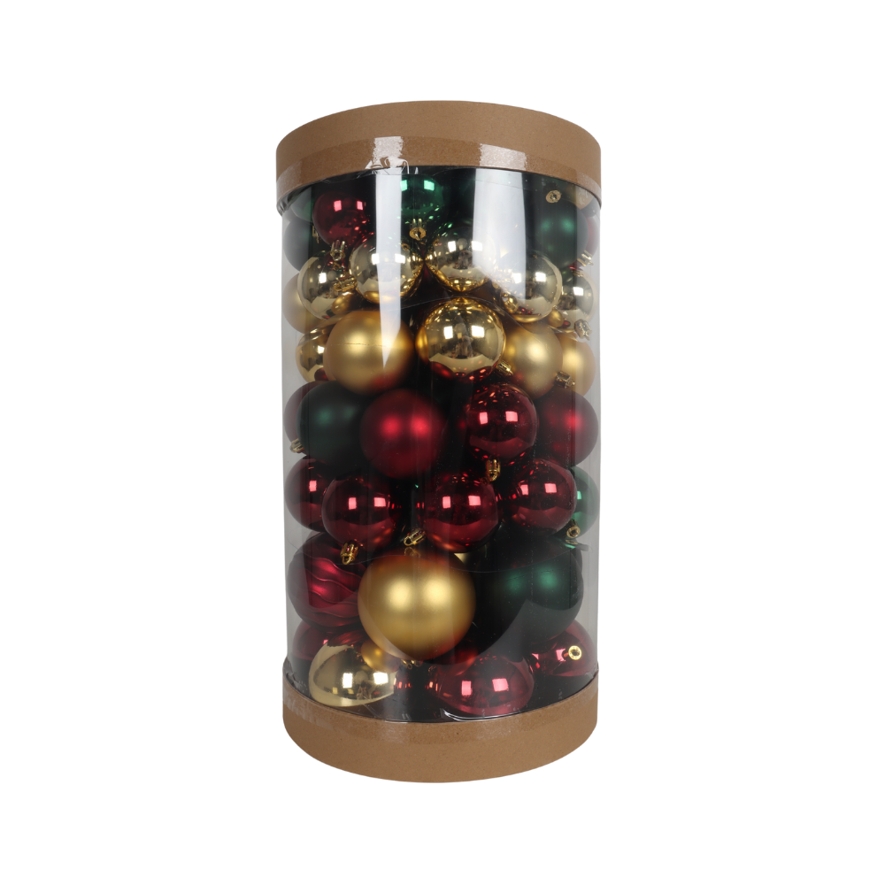 Kerstballen kunststof Classix mix 100 stuks