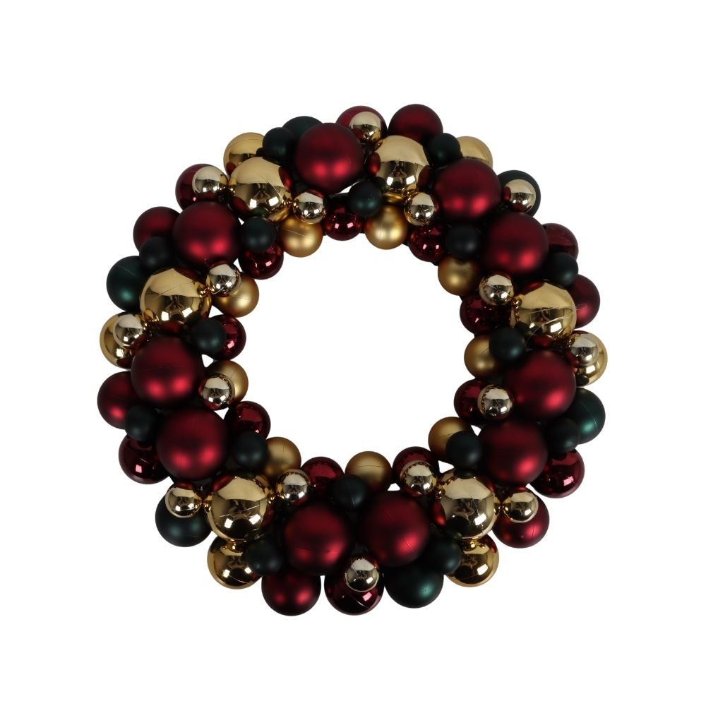 Krans kunststof kerstballen classic 43 cm