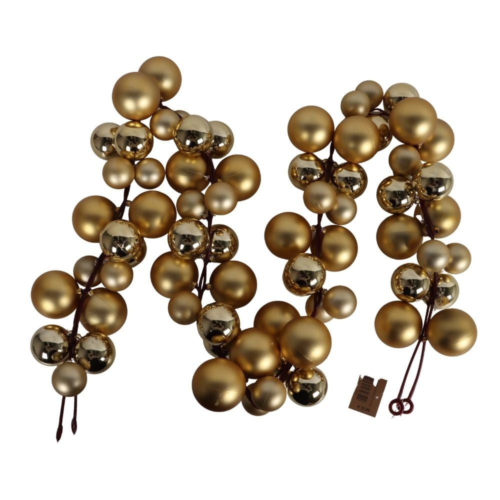 Guirlande kerstballen goud 174 cm