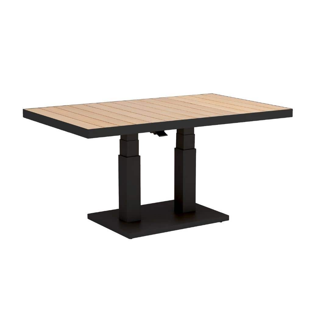 Royal Seasons Tafel Verstelbaar Bahia Zwart 140 x 85 x 49/72 cm