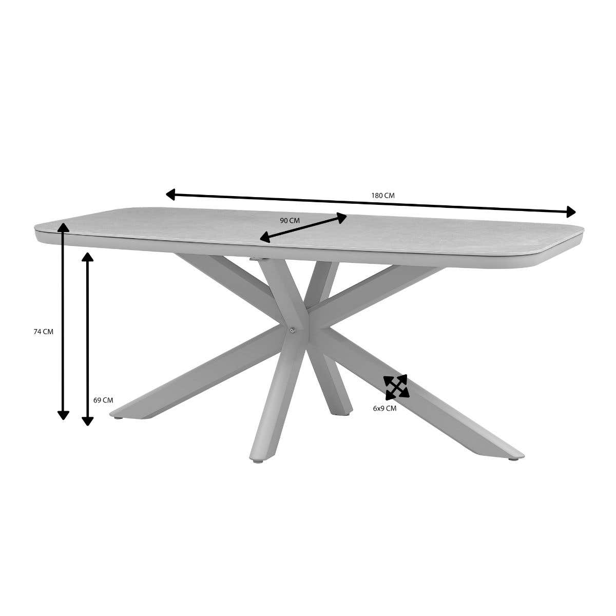 Royal Seasons Tafel Jura Zand 180 x 90 x 74 cm