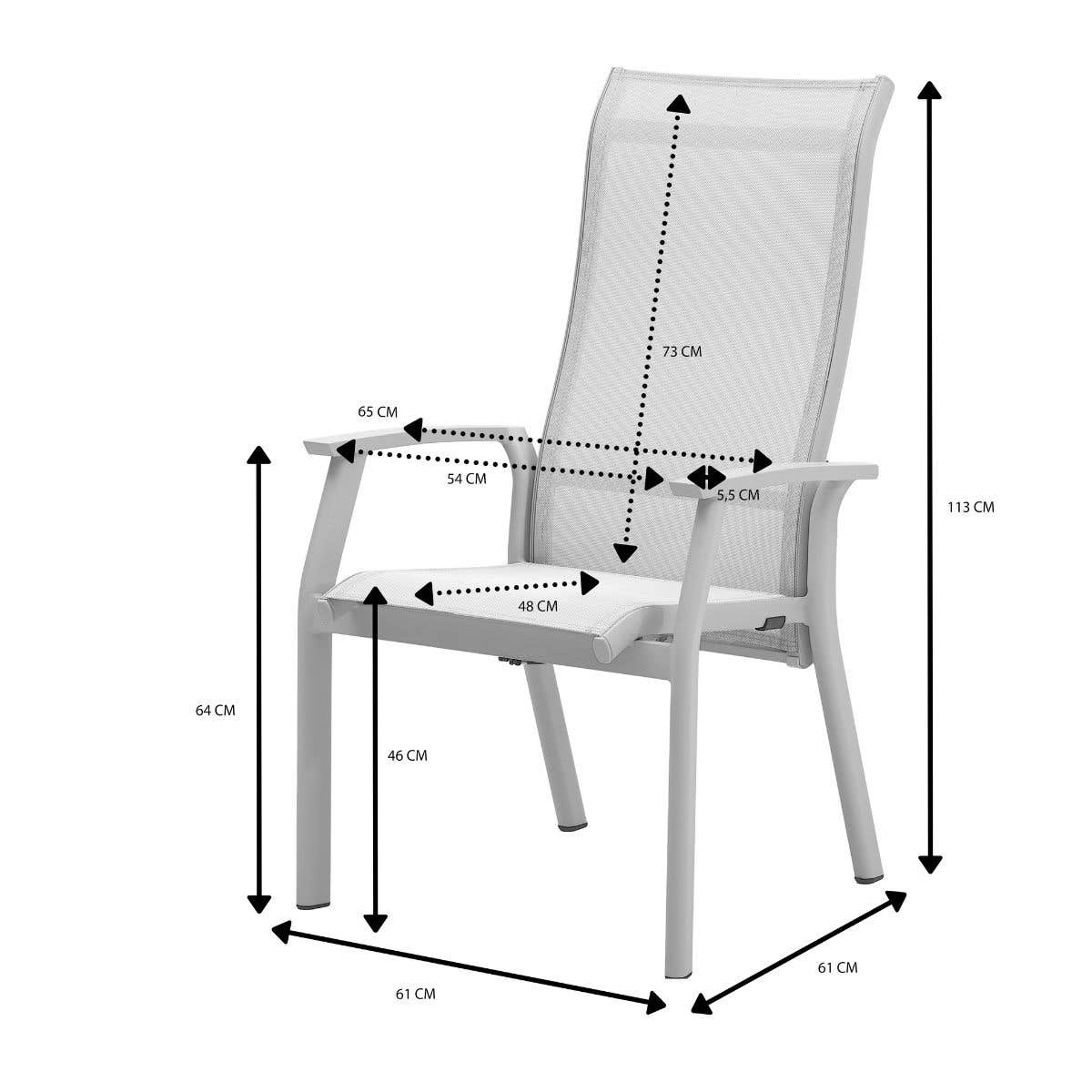 Royal Seasons Eettafelstoel Porto Zand 58 x 65 x 112 cm