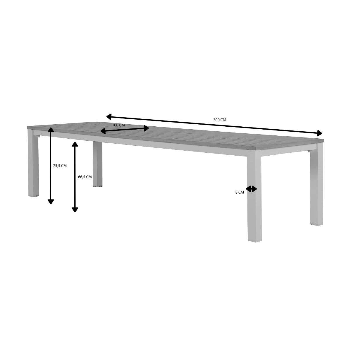 Royal Seasons Tafel Atlanta Zand 300 x 100 x 76 cm