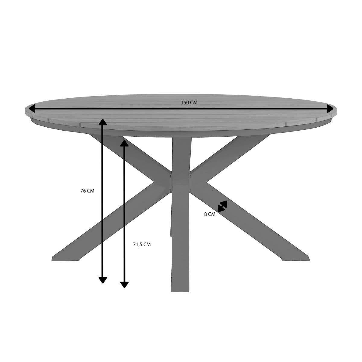 Royal Seasons Tafel Atlanta Espresso 150 x 76 cm