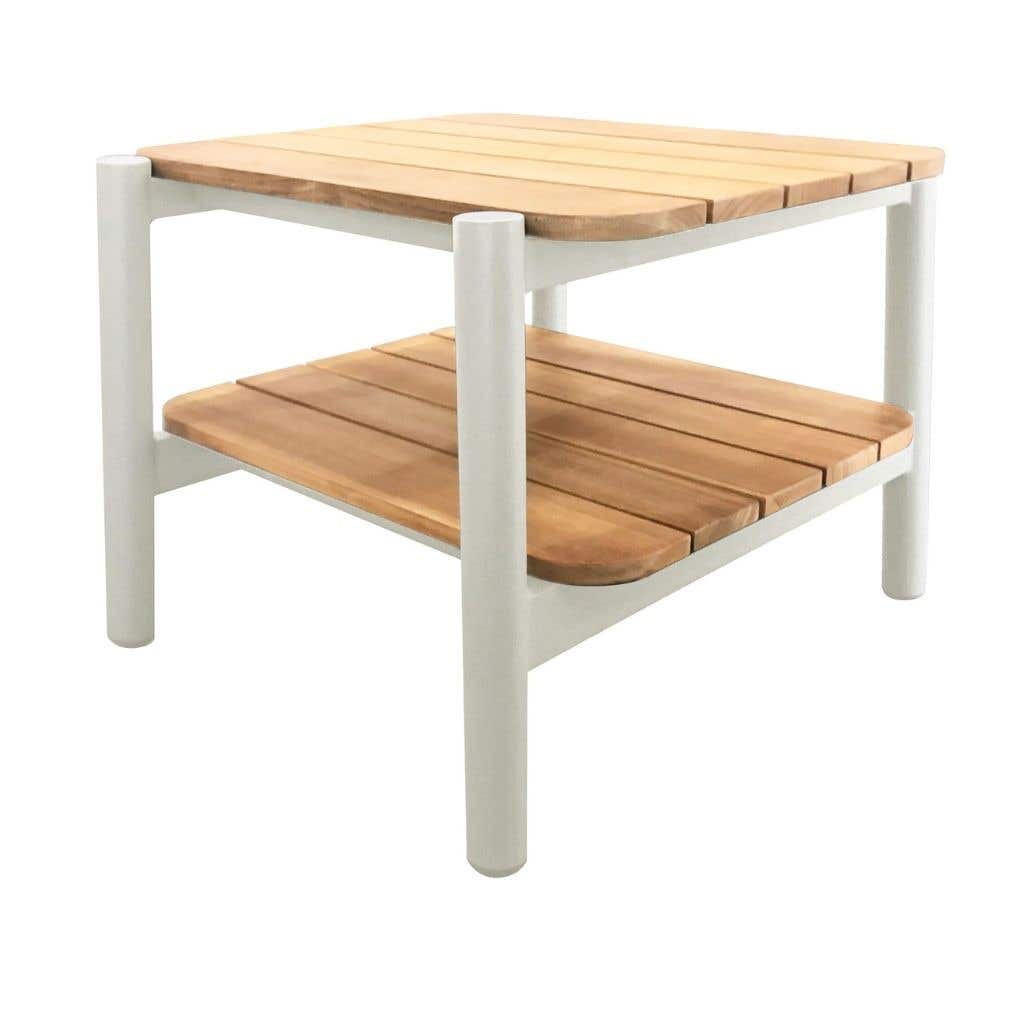 Royal Seasons Bijzettafel 2-laags Doha Teak Zand 44 x 52 x 41 cm