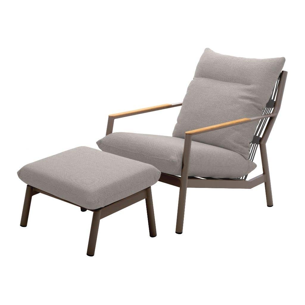 Royal Seasons Loungestoel met Hocker Las Palmas Espresso