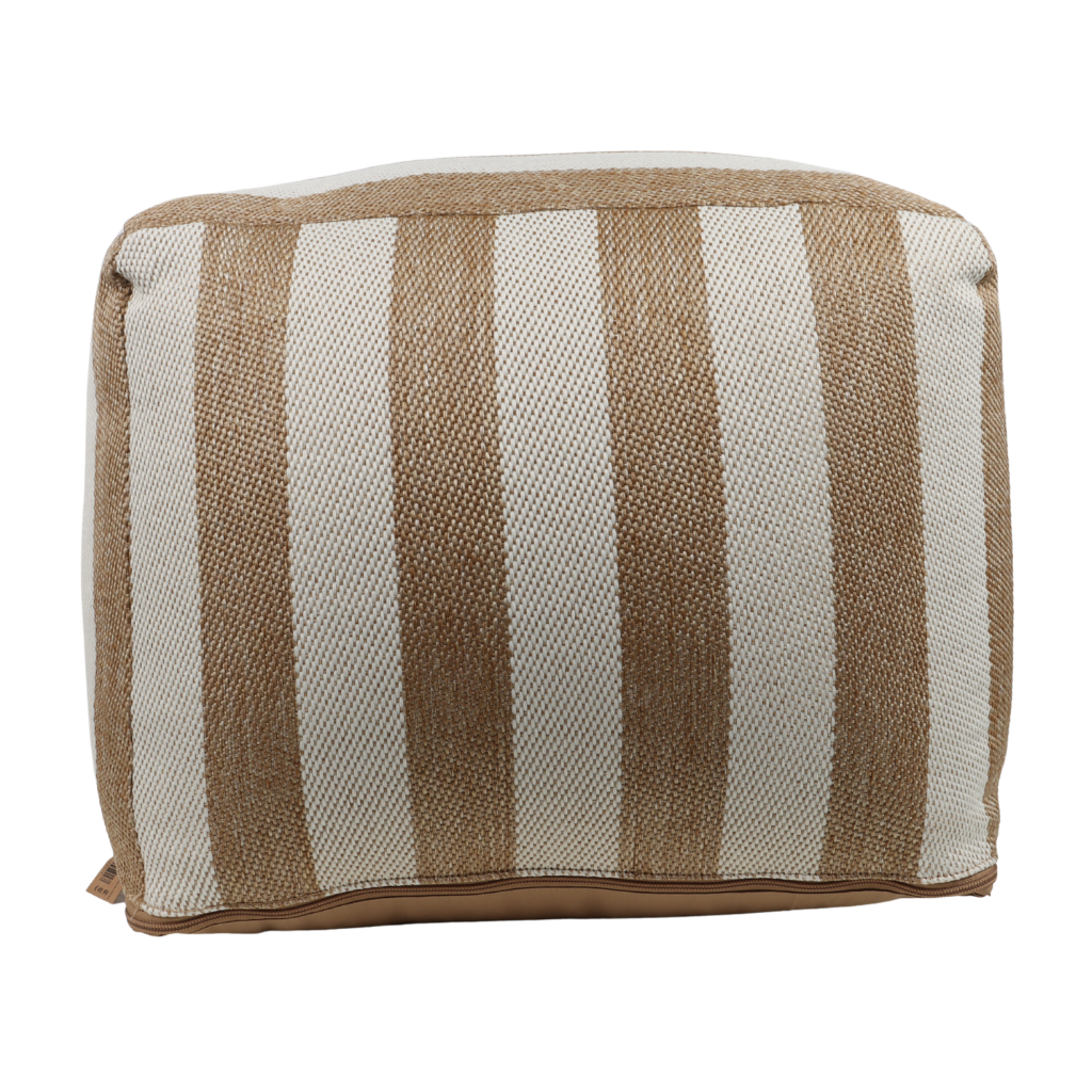 De Bosrand Poef Stripes Natural 45 x 45 x 35 cm