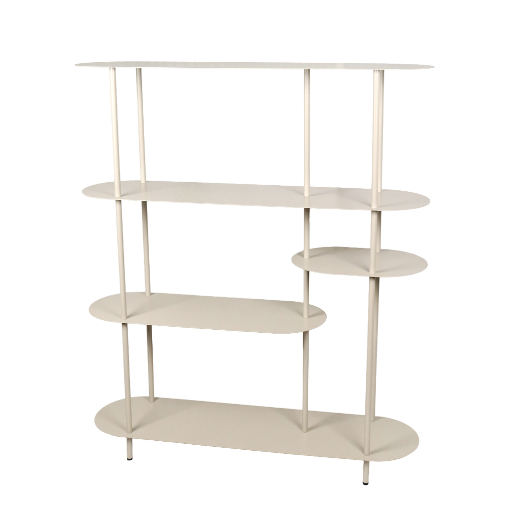 De Bosrand Wandrek Metaal 5-planks Wit 118 x 31 x 139 cm