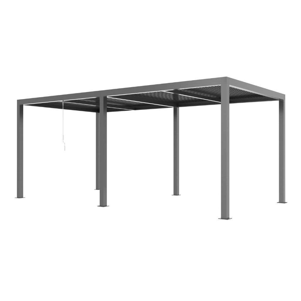 Royal Seasons Terrasoverkapping Bergamo Aluminium Antraciet met Verlichting 600 x 300 x 250 cm