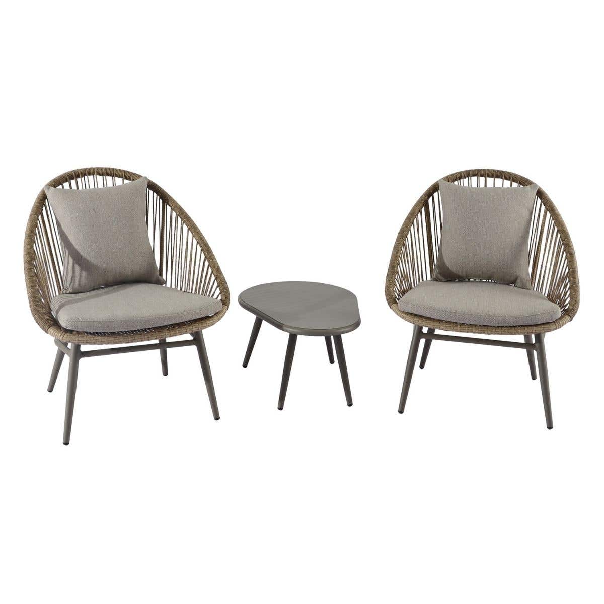 Royal Seasons Loungeset 3-delig Sepang Espresso 70 x 72 x 95 cm