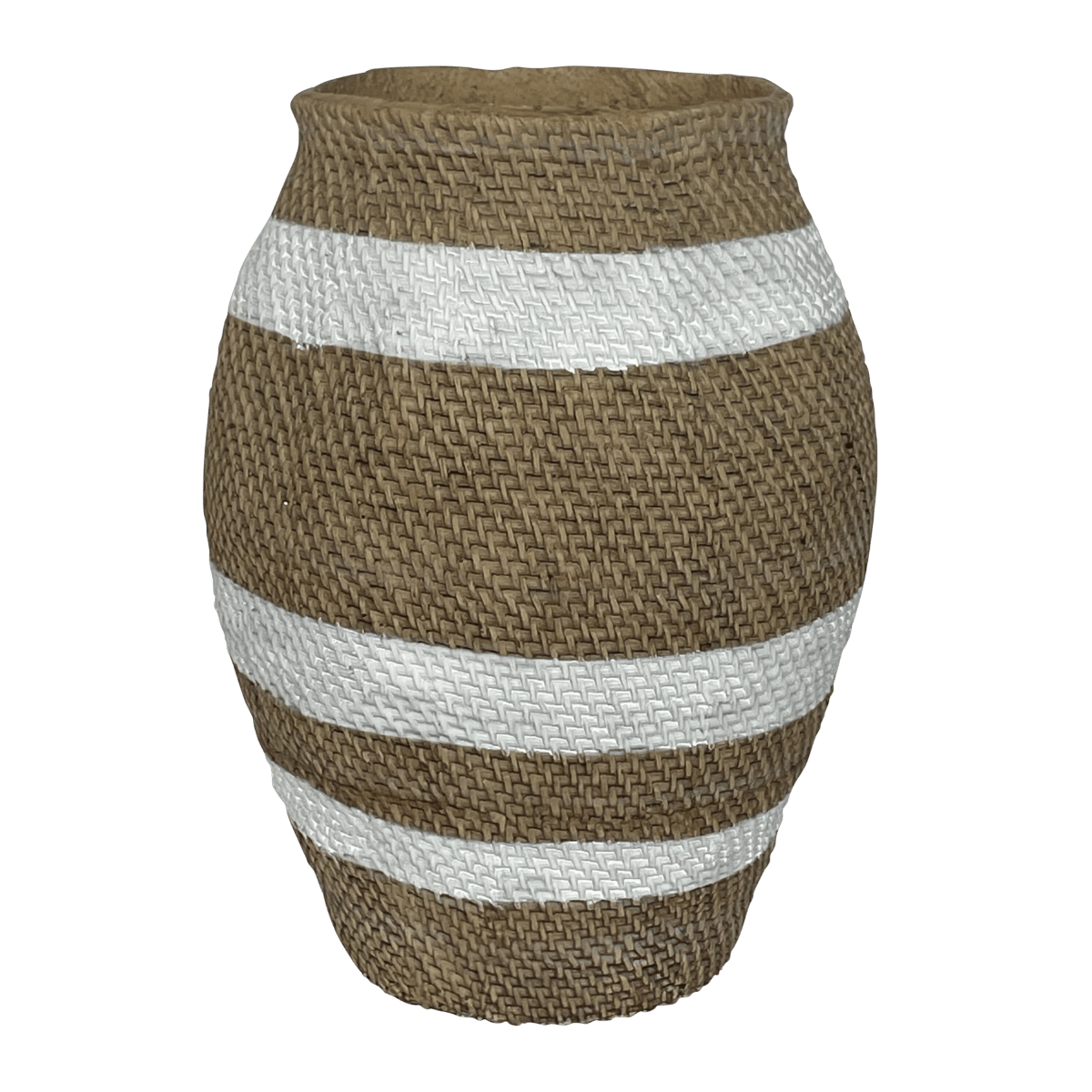 De Bosrand Pot Organic Stripes Wit-Naturel 39.5 x 51 cm