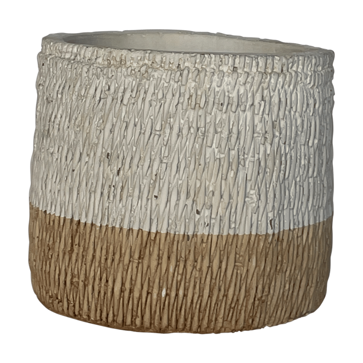 De Bosrand Pot Cilinder Wit-Naturel 12.5 x 10.5 cm
