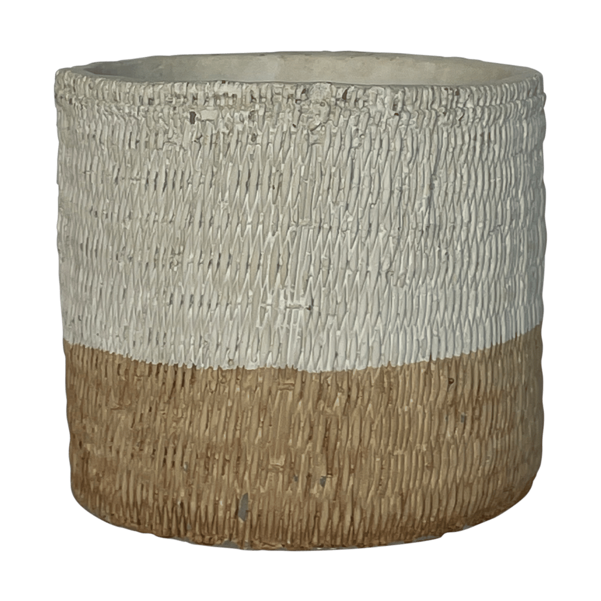 De Bosrand Pot Cilinder Wit-Naturel 15.5 x 13.5 cm