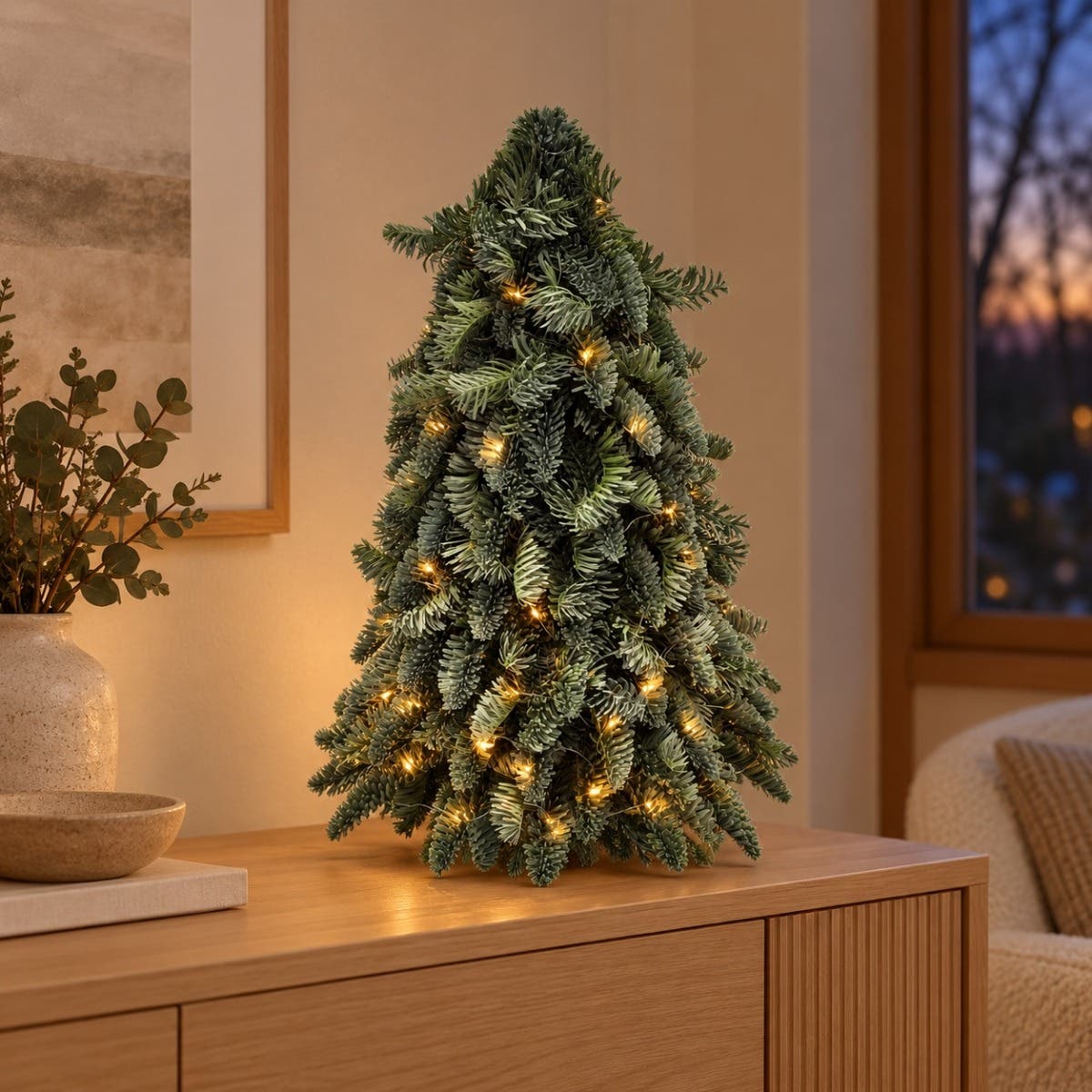 Evergreen Kunstkerstboom Nobilis Groen met Verlichting 50 x 50 cm