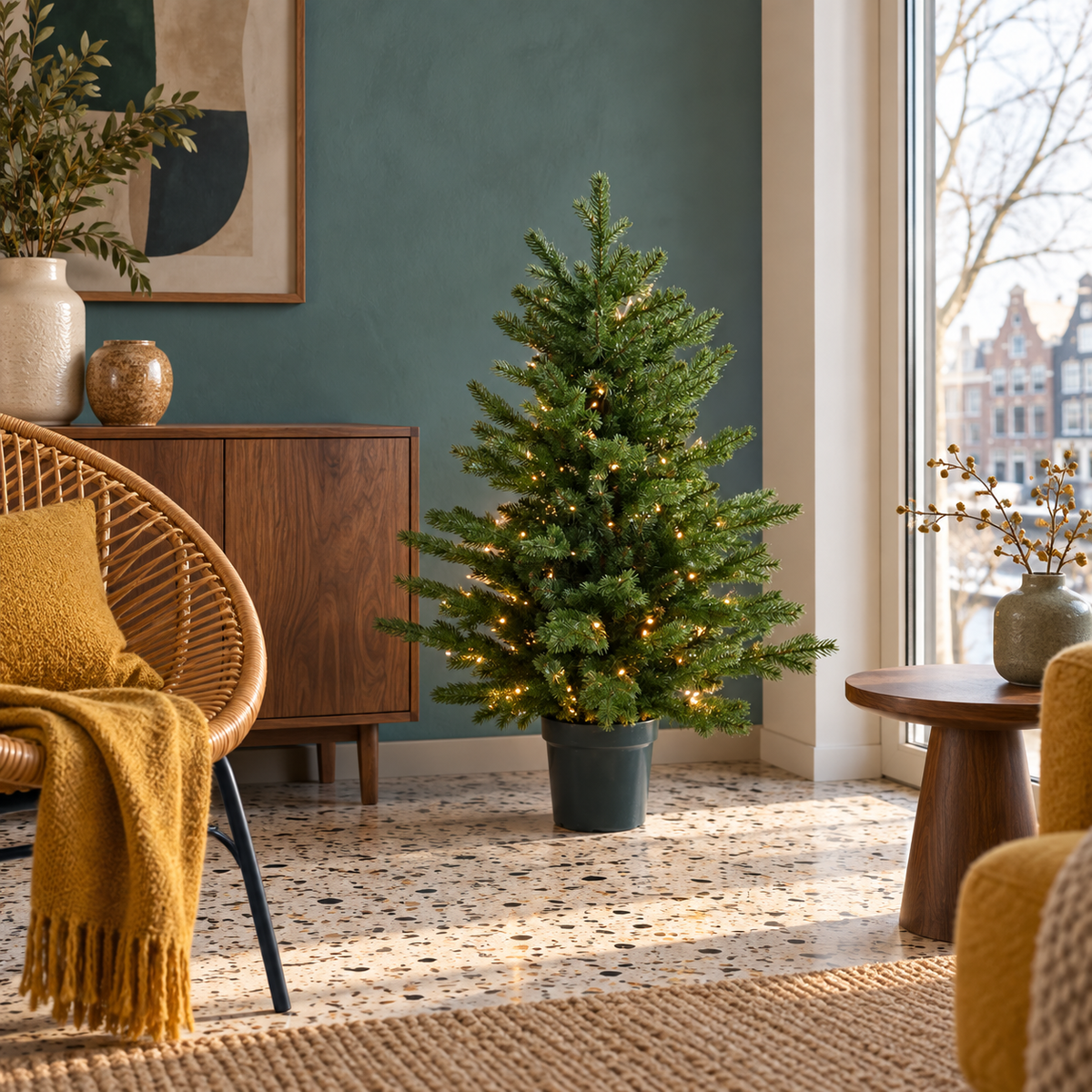 Evergreen Kunstkerstboom Janga Groen met Verlichting 90 x 47 cm