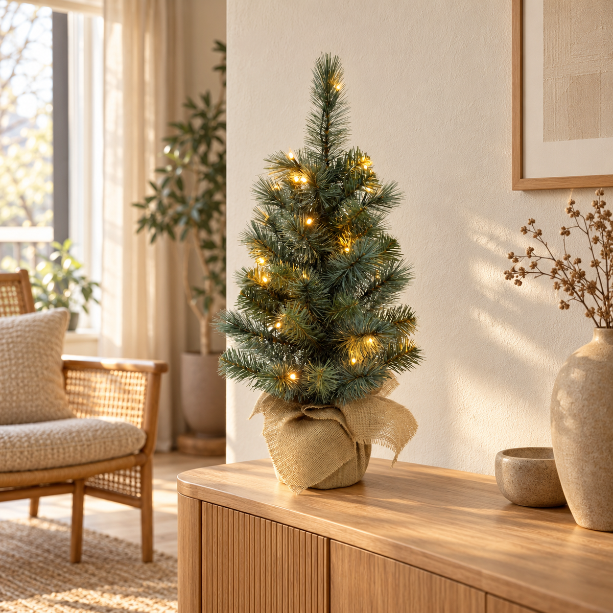 Evergreen Kunstkerstboom Everest Groen met Verlichting 60 x 35 cm