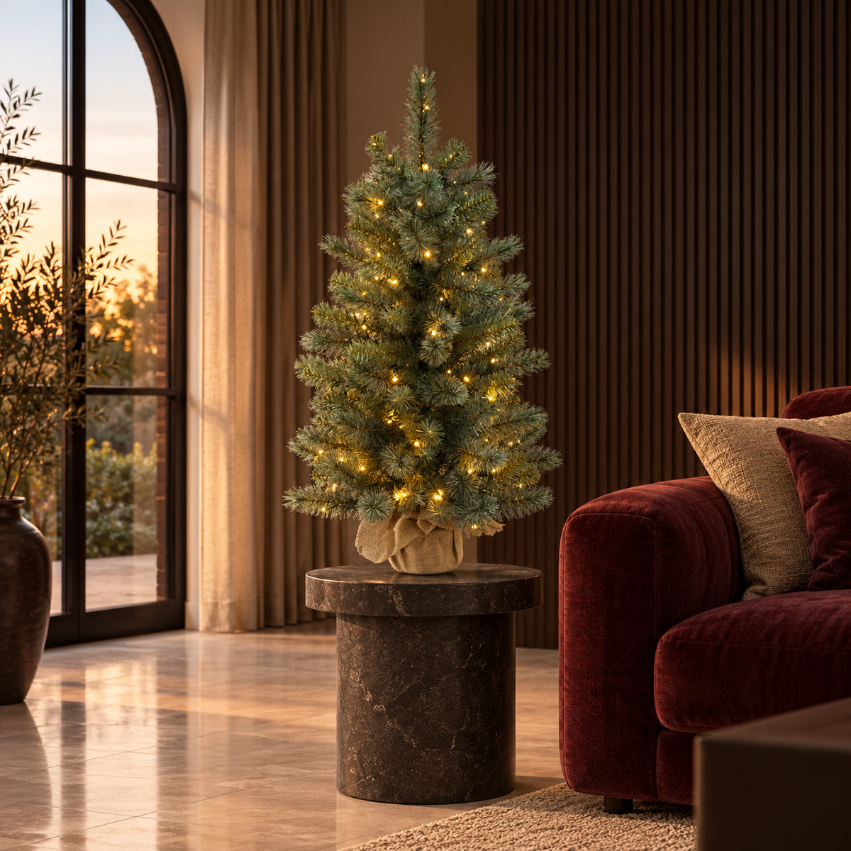 Evergreen Kunstkerstboom Everest Groen met Verlichting 90 x 47 cm