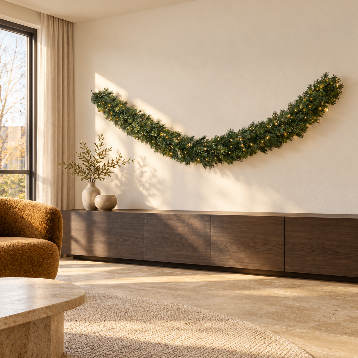 Evergreen Guirlande Everest Groen met Verlichting 270 x 32 cm