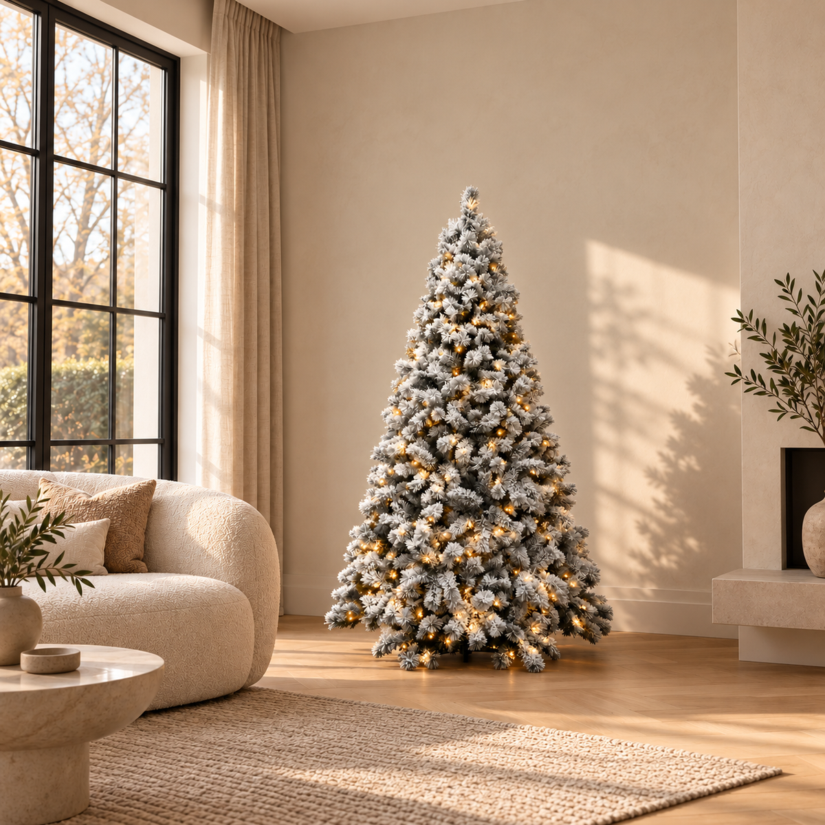 Evergreen Kunstkerstboom Everest Wit met Sneeuw en Verlichting 180 x 101 cm