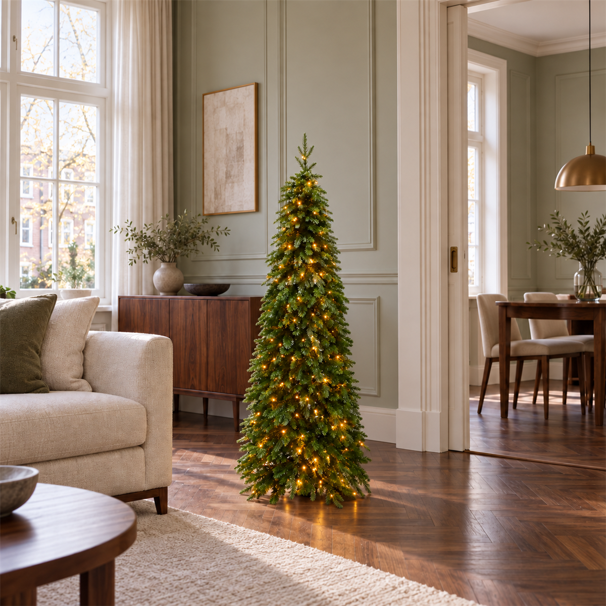 Evergreen Kunstkerstboom Peak Groen met Verlichting 150 x 65 cm