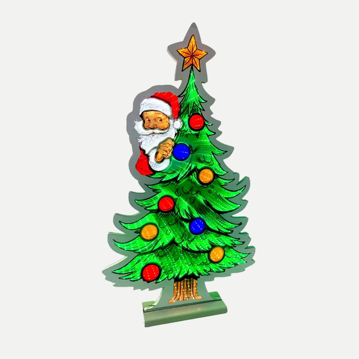 Brightside Verlicht Kerstfiguur Infinity Kerstboom met Kerstman 66 x 38 cm
