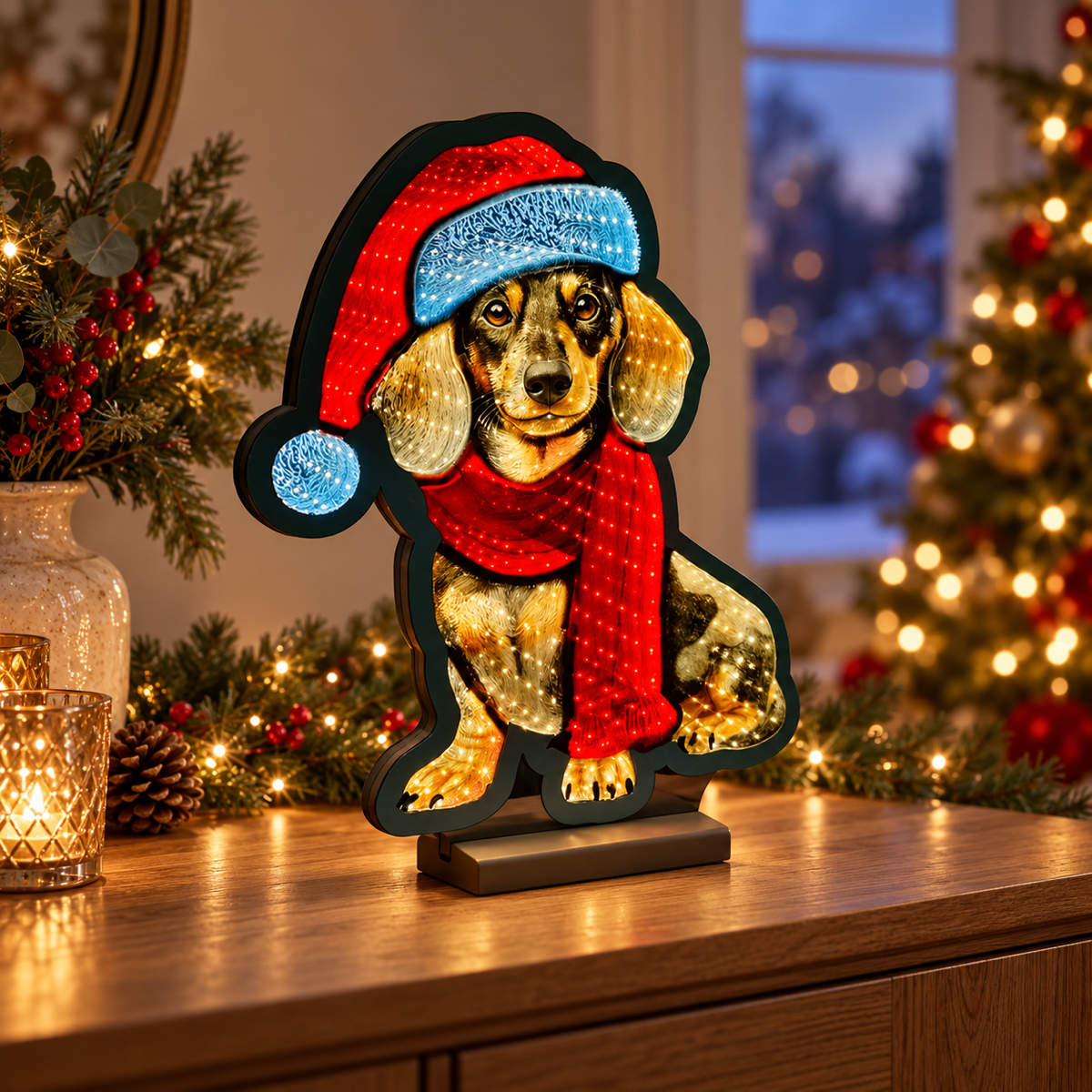 Brightside Verlicht Kerstfiguur Infinity Teckel 34 x 39 cm