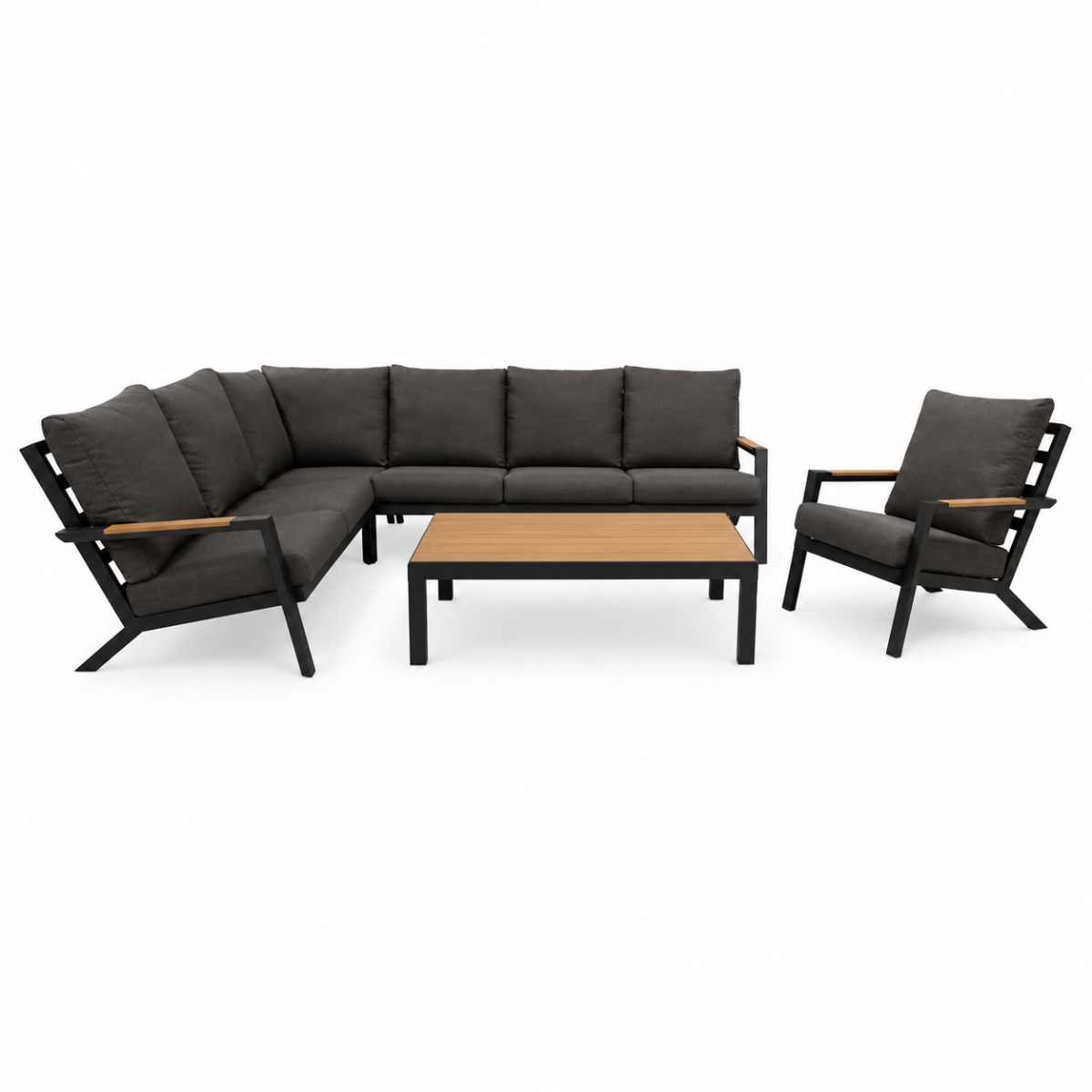 Royal Seasons Hoek-loungeset 7-zits Detroit Zwart