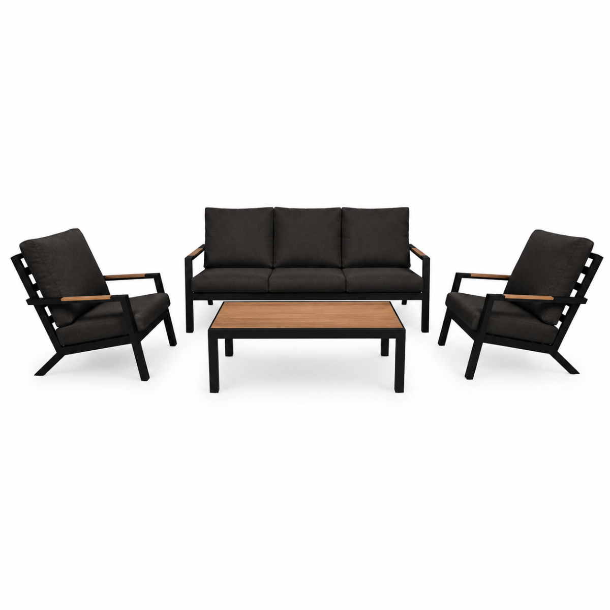Royal Seasons Stoel-bank Loungeset 5-zits Detroit Zwart