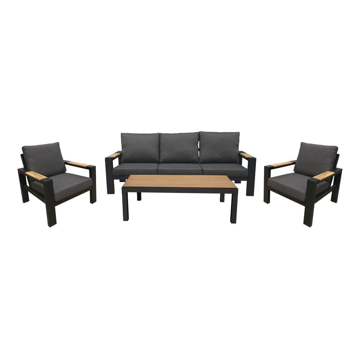 Royal Seasons Stoel-bank Loungeset 5-zits Memphis Zwart