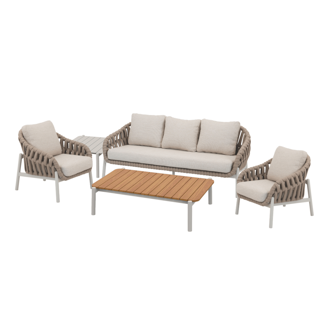 Royal Seasons Stoel-bank Loungeset 5-zits Doha Espresso