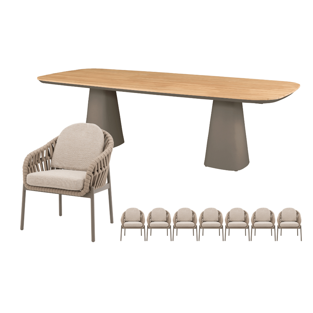 Royal Seasons Diningset 8-zits Doha Espresso