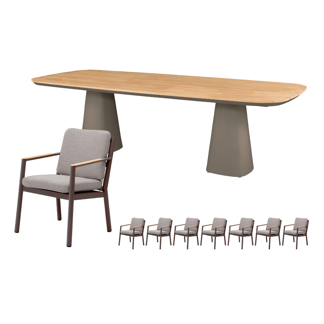 Royal Seasons Diningset Las Palmas 8-zits Espresso