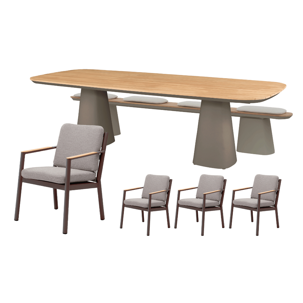 Royal Seasons Stoel-bank Diningset Las Palmas 8-zits Espresso