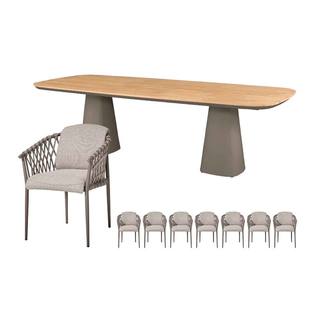 Royal Seasons Diningset 8-zits Miami Espresso