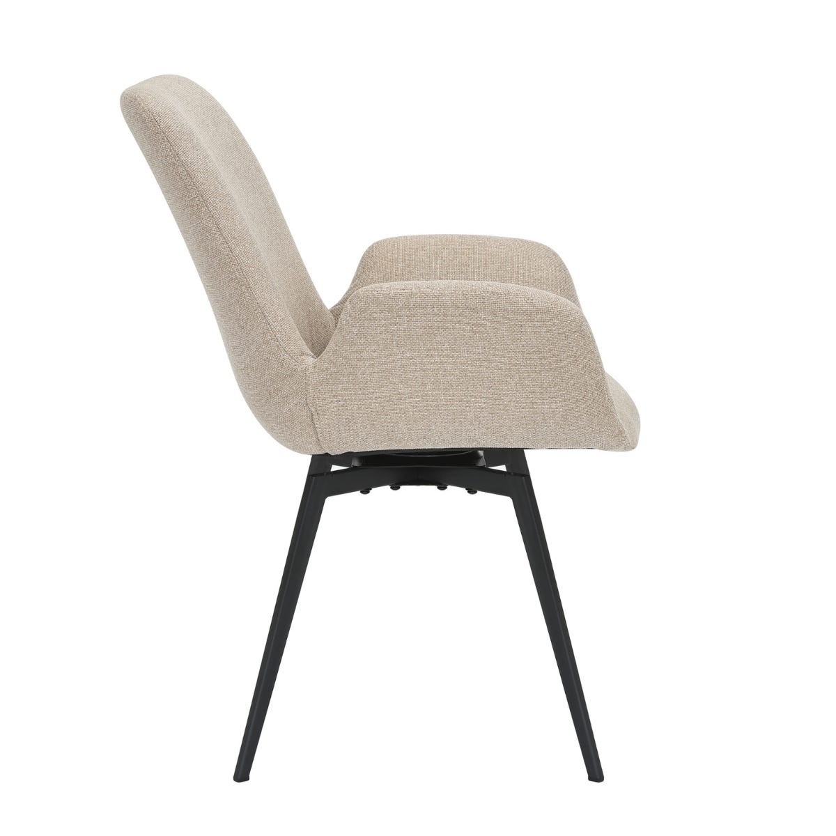 24Seven Draaibare Eetkamerstoel Metalen Onderstel Matteo Sand 61 x 61 x 84 cm