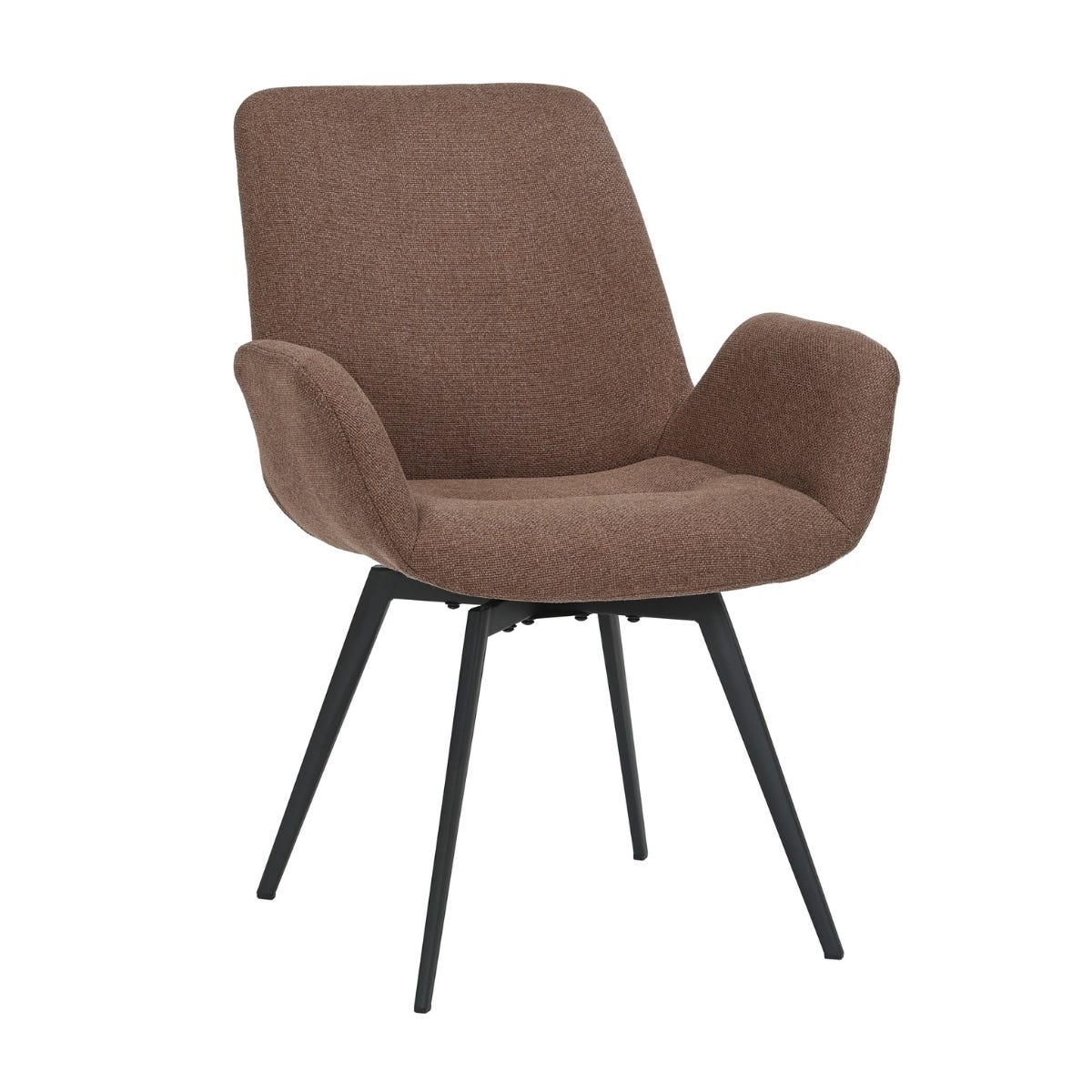 24Seven Draaibare Eetkamerstoel Metalen Onderstel Matteo Choco 61 x 61 x 84 cm