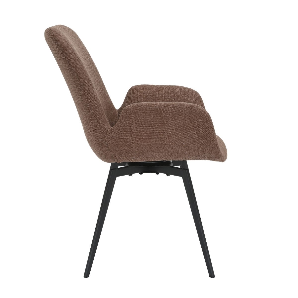 24Seven Draaibare Eetkamerstoel Metalen Onderstel Matteo Choco 61 x 61 x 84 cm