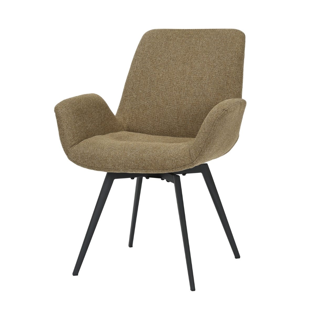 24Seven Draaibare Eetkamerstoel Metalen Onderstel Matteo Olive 61 x 61 x 84 cm