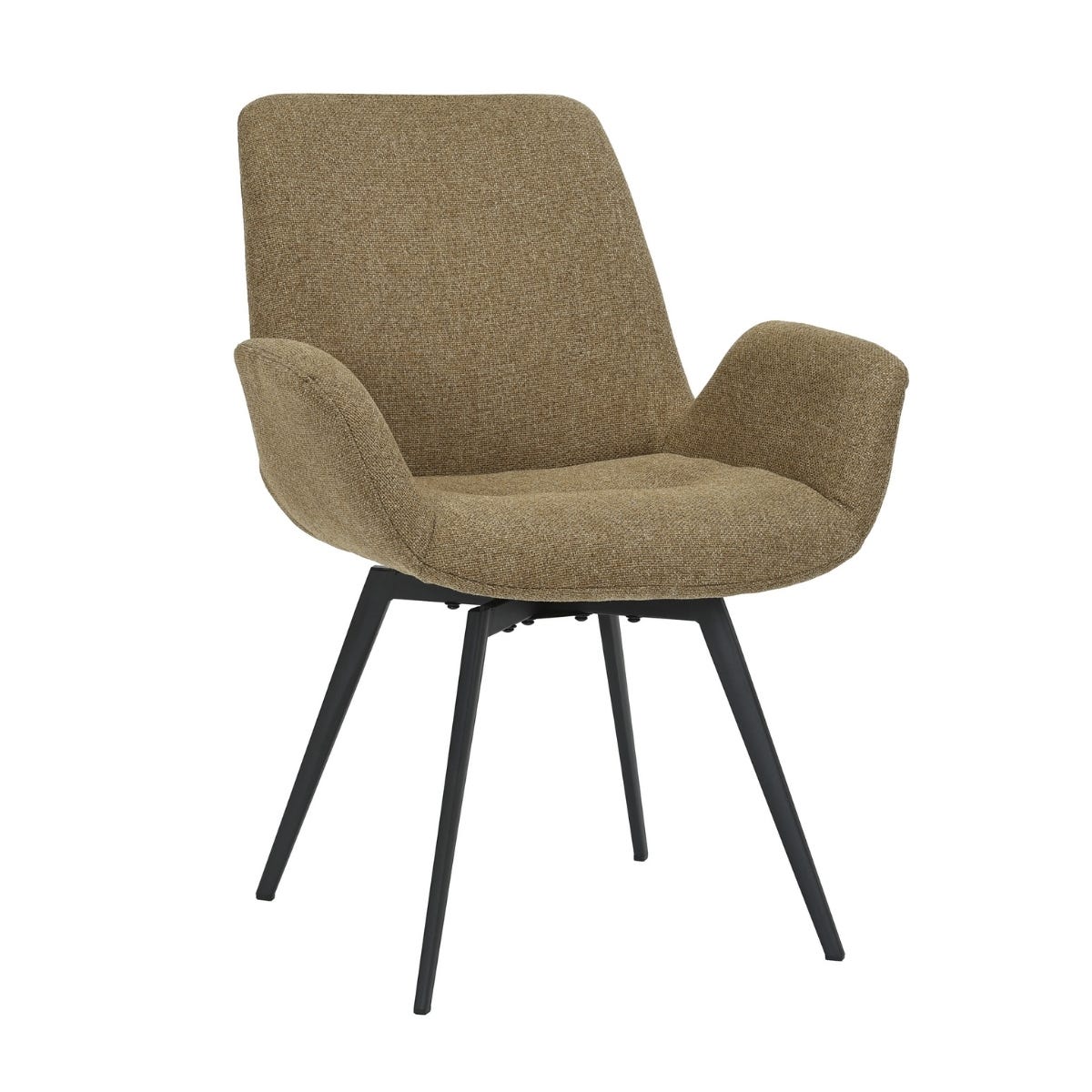 24Seven Draaibare Eetkamerstoel Metalen Onderstel Matteo Olive 61 x 61 x 84 cm