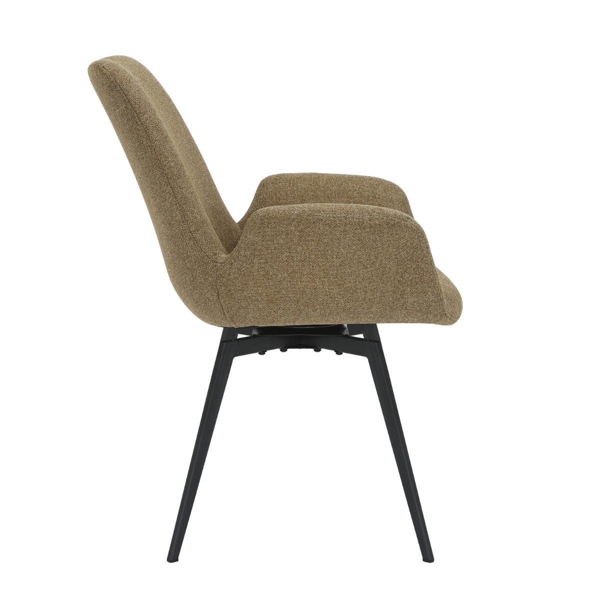 24Seven Draaibare Eetkamerstoel Metalen Onderstel Matteo Olive 61 x 61 x 84 cm