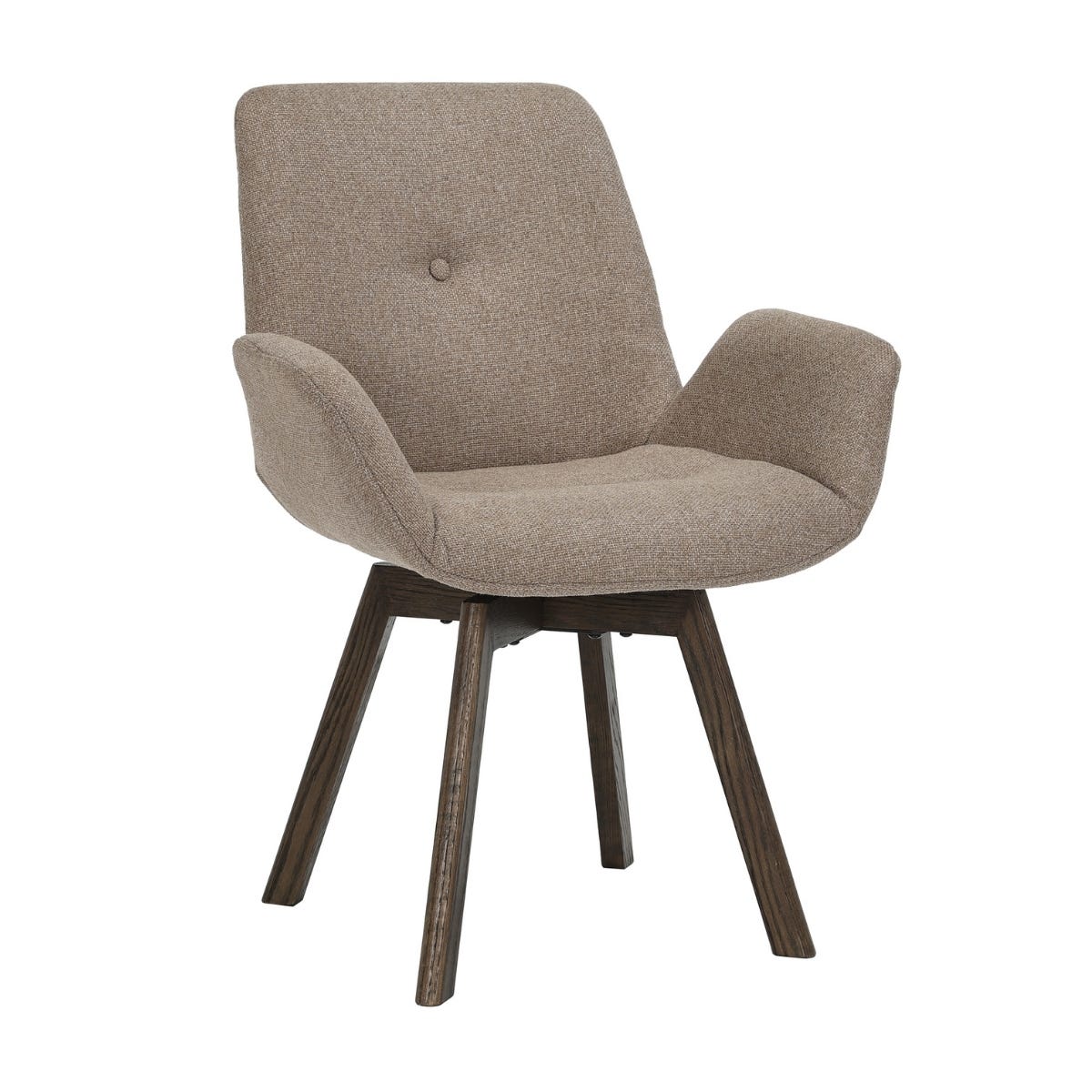 24Seven Draaibare Eetkamerstoel Houten Onderstel Matteo Liver 64 x 64 x 87 cm