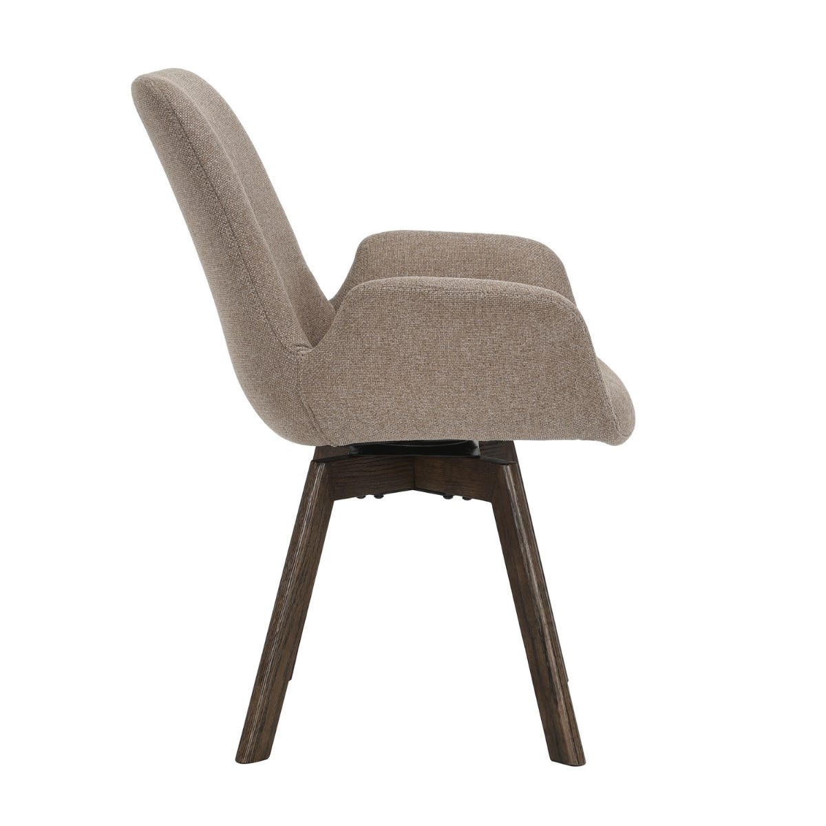 24Seven Draaibare Eetkamerstoel Houten Onderstel Matteo Liver 64 x 64 x 87 cm